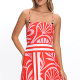 Jessamina Bead Strap Mini Dress Print Red