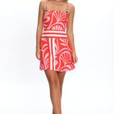 Jessamina Bead Strap Mini Dress Print Red