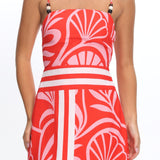 Jessamina Bead Strap Mini Dress Print Red