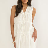 Antibes Tie Front Mini Dress White