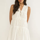 Antibes Tie Front Mini Dress White