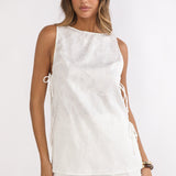 Honeykiss Tie Side Top White