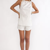 Honeykiss Tie Side Top White