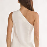 Alessora One Shoulder Top White