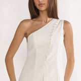 Alessora One Shoulder Top White