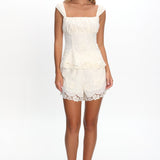 Tarelle Scalloped Edge Lace Shorts Cream
