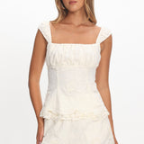 Tarelle Scalloped Edge Lace Shorts Cream