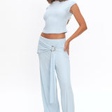 Love Somebody Sash Waist Pants Blue