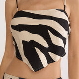 Blythe V-Hem Cami Top Zebra Black
