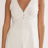 Maribelis Button Front Top White
