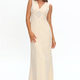 Perry Lace Insert Maxi Dress Vanilla