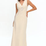 Perry Lace Insert Maxi Dress Vanilla