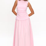 Keeeva Boatneck Maxi Dress Pink