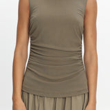 Keeeva Boatneck Maxi Dress Light Khaki