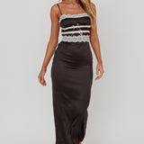 Kellan Lace Trim Maxi Dress Black