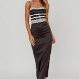 Kellan Lace Trim Maxi Dress Black