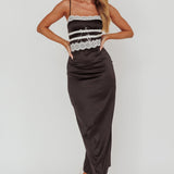Kellan Lace Trim Maxi Dress Black