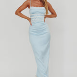 Kellan Lace Trim Maxi Dress Blue