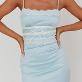 Kellan Lace Trim Maxi Dress Blue