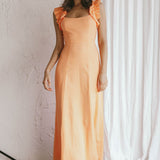 Bronte Ruffle Strap Midi Dress Papaya