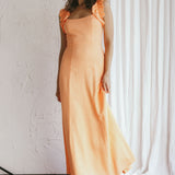 Bronte Ruffle Strap Midi Dress Papaya