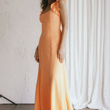 Bronte Ruffle Strap Midi Dress Papaya