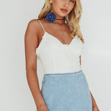 Orli Ruched Bodysuit White