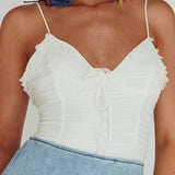 Orli Ruched Bodysuit White