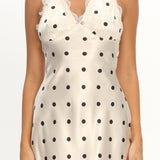 LIONESS Stars Align Mini Dress Cream Polka