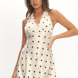 LIONESS Stars Align Mini Dress Cream Polka