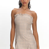 LIONESS Nautica Mini Dress Almond Plaid