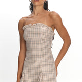 LIONESS Nautica Mini Dress Almond Plaid