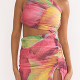Marvella Open Back Cut-Out Maxi Dress Red Multi
