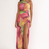 Marvella Open Back Cut-Out Maxi Dress Red Multi