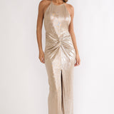 Delphinah Twist Waist Maxi Dress Champagne