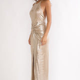 Delphinah Twist Waist Maxi Dress Champagne