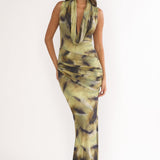 Veya Sleeveless Cowl Maxi Dress Moss