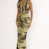 Veya Sleeveless Cowl Maxi Dress Moss