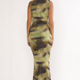 Veya Sleeveless Cowl Maxi Dress Moss