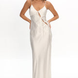 LIONESS About A Girl Maxi Dress Porcelain Polka