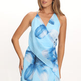 Linger Open Back Mini Dress Lily Blue
