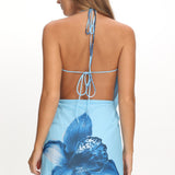Linger Open Back Mini Dress Lily Blue