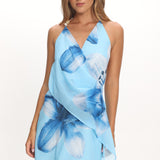 Linger Open Back Mini Dress Lily Blue