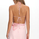 Linger Open Back Mini Dress Lily Pink