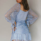 With Love Long Sleeve Lace Mini Dress Blue