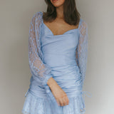 With Love Long Sleeve Lace Mini Dress Blue