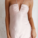 Venetia Diamante Strap Midi Dress Blush