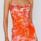 Teava Laced Waist Maxi Dress Print Floral Orange