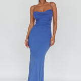 Teava Laced Waist Maxi Dress Blue