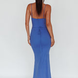 Teava Laced Waist Maxi Dress Blue